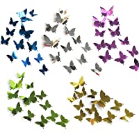 60 piezas de bricolaje mariposa espejo combinación 3D mariposa pegatinas de pared pegatinas de pared decoración del…